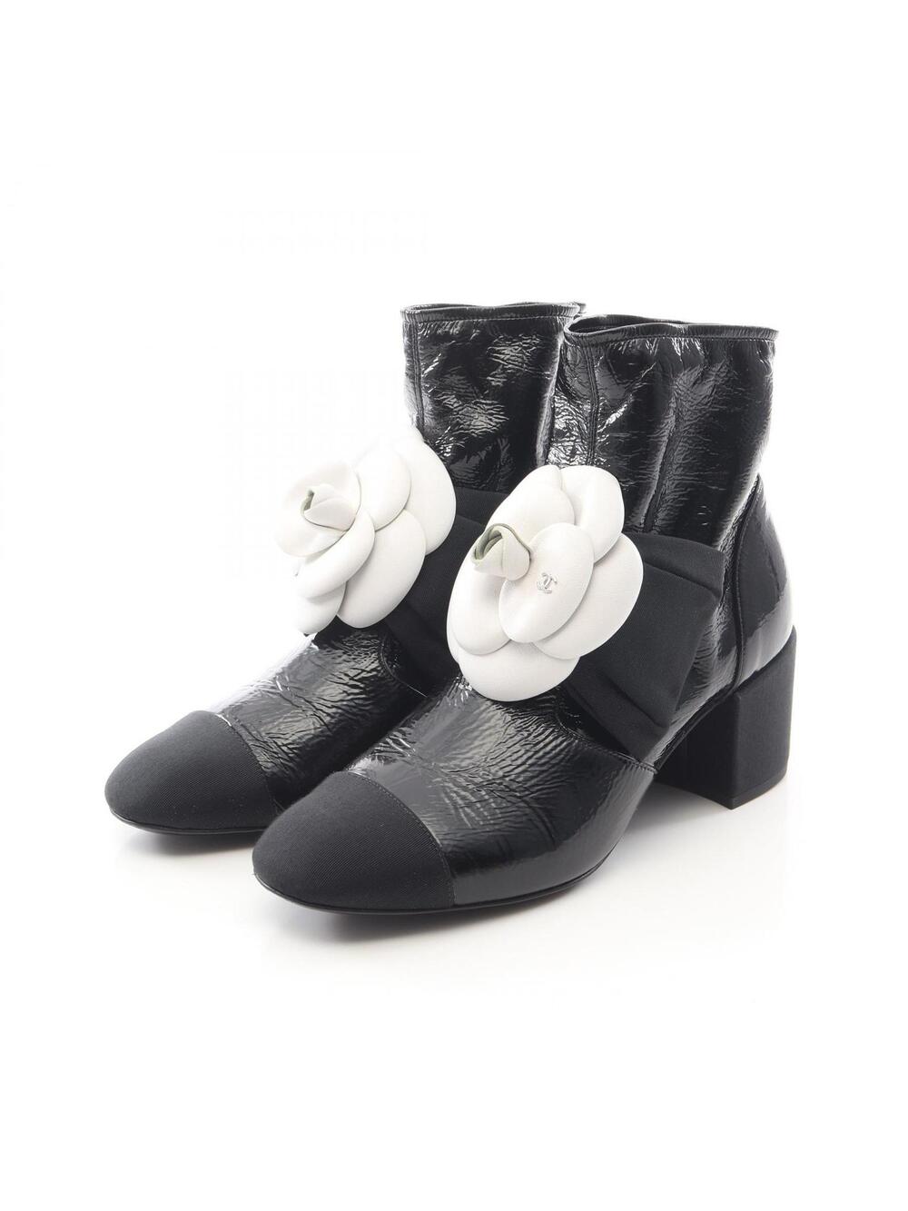 Chanel Camellia Coco Mark Short Heeled #275373C12B